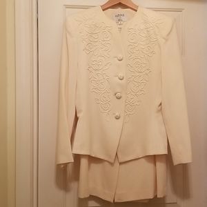 Womens Cream colored Skirt Suit